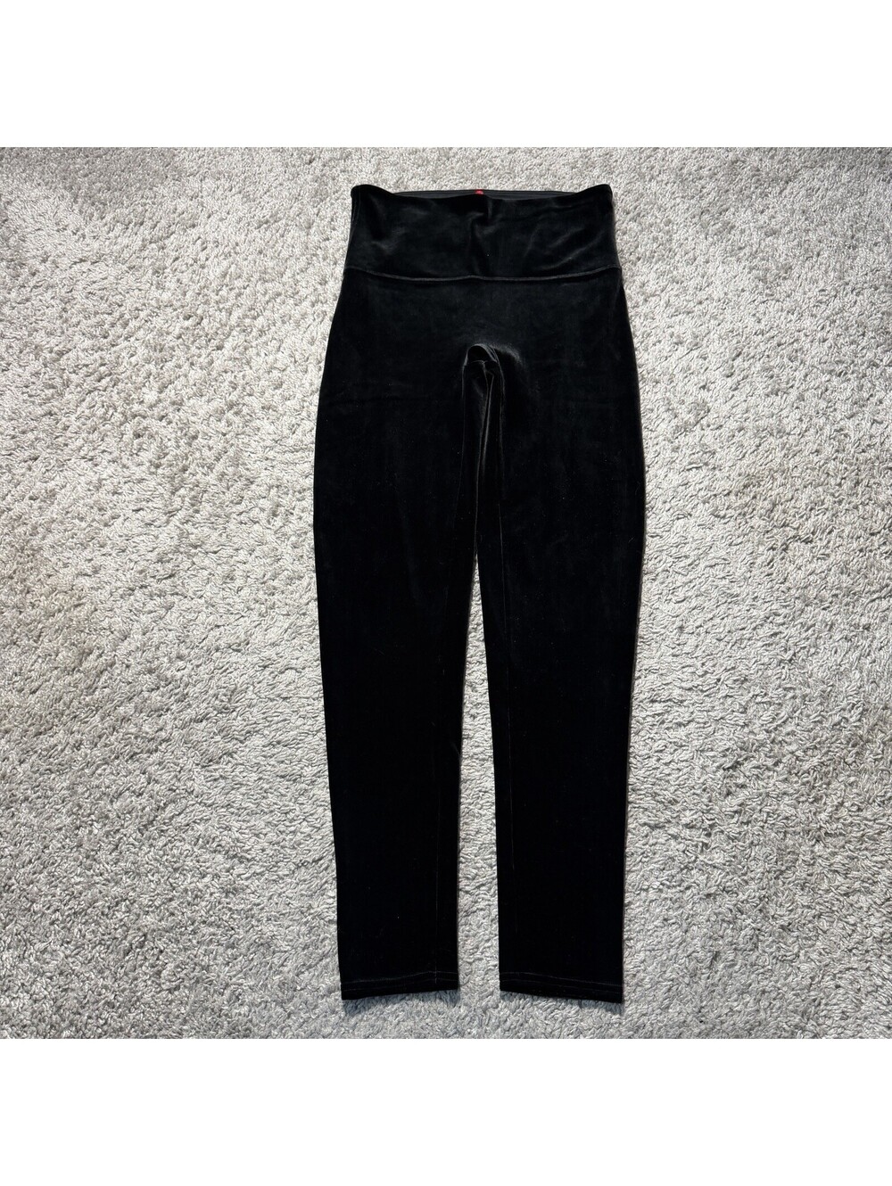 SPANX Velvet Leggings Women's Large Black Velour Stretch Shaping Pants